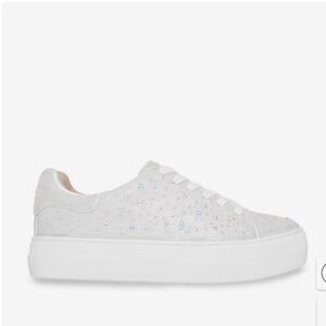 Betsy Johnson pearl sneakers with felted bottoms added!